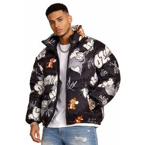 Tom Jerry Jacket Limited Edition Puffer Jacket M Streetwear Novelty Cartoon